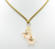 Egg Shell Star Suede Necklace 